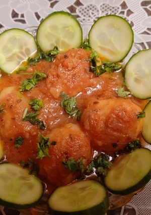 A picture of Kashmiri dum aloo.
