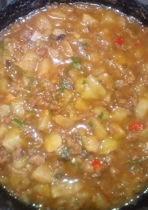 Una foto de Guiso de carne molida y chayota