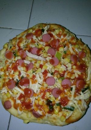 Foto resep Pizza teflon ayam dan jagung😁