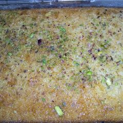 A picture of Busbosa(Arabic dish) soji ka cake..