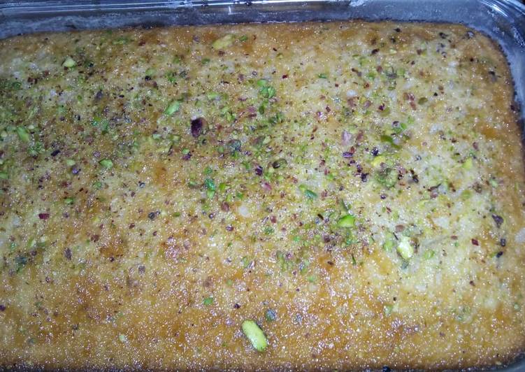 Steps to Prepare Ultimate Busbosa(Arabic dish) soji ka cake.