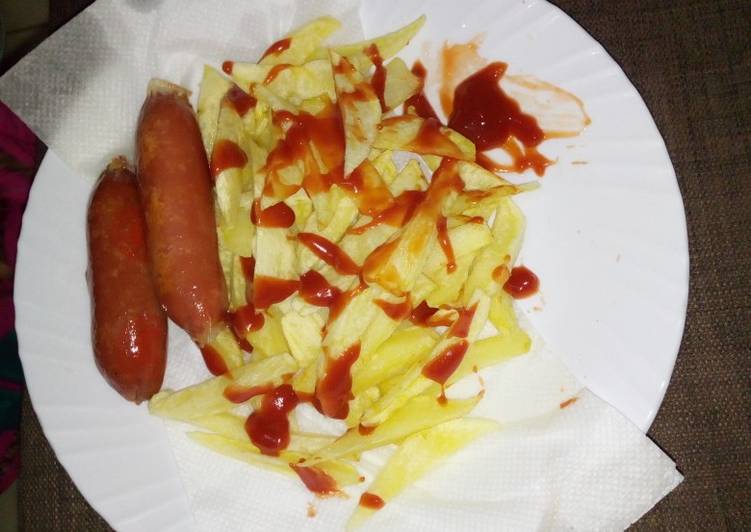 How to Prepare Favorite Homemade fries and Smokies