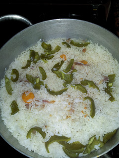 A picture of Fried Rice With Green Pepper.