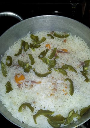 A picture of Fried Rice With Green Pepper.