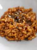 Arroz meloso de ternera rustida con ceps y foie