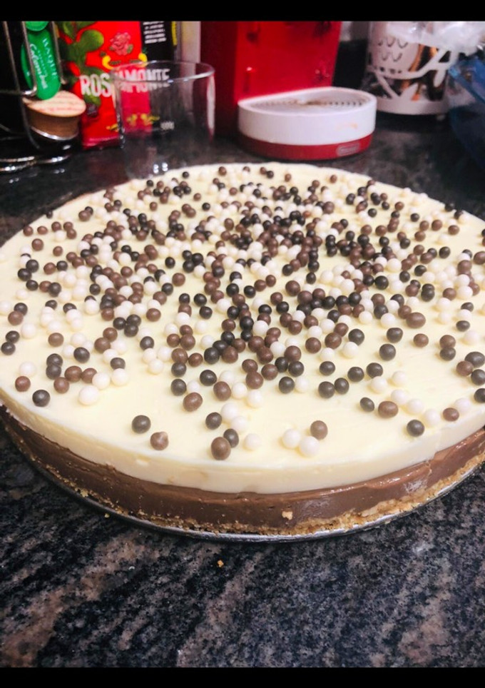 Una foto de Tarta de tres chocolates