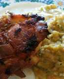 Muslo relleno con puré de zapallo