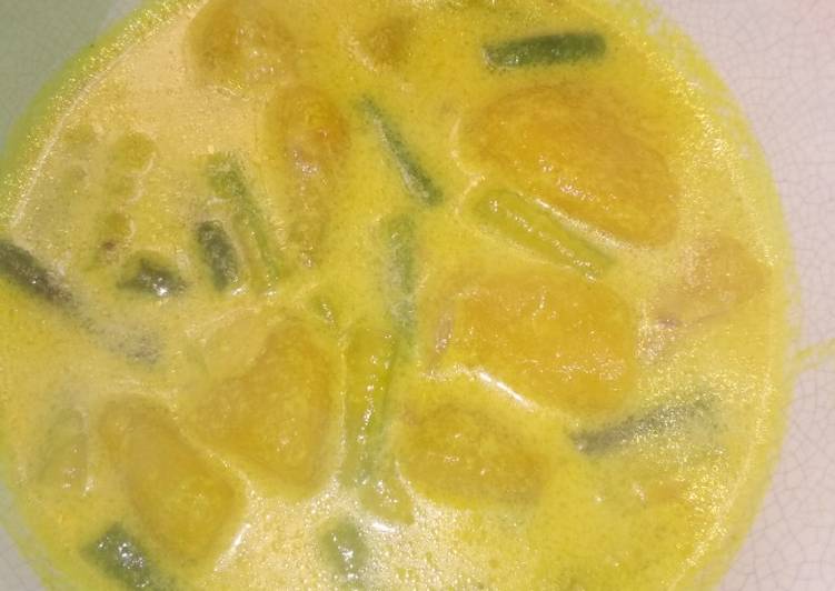 Resep Labu +kacang panjang masak santan, Lezat Sekali