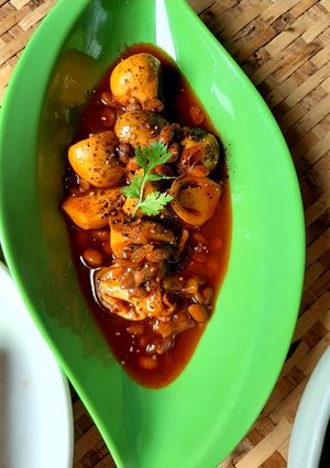 Hình của món Nấm rơm kho tương hạt.