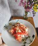 Салат з копченою куркою, грейпфрутом та мигдалем