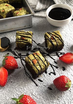 Foto resep Fudgy Brownies Choco Matcha (Resep TerSimple & TerShiny Crust)