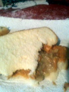 A picture of penut banana toast.
