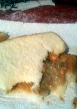 A picture of penut banana toast.