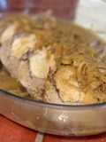 Rôti de porc cuit à la bière et à la moutarde