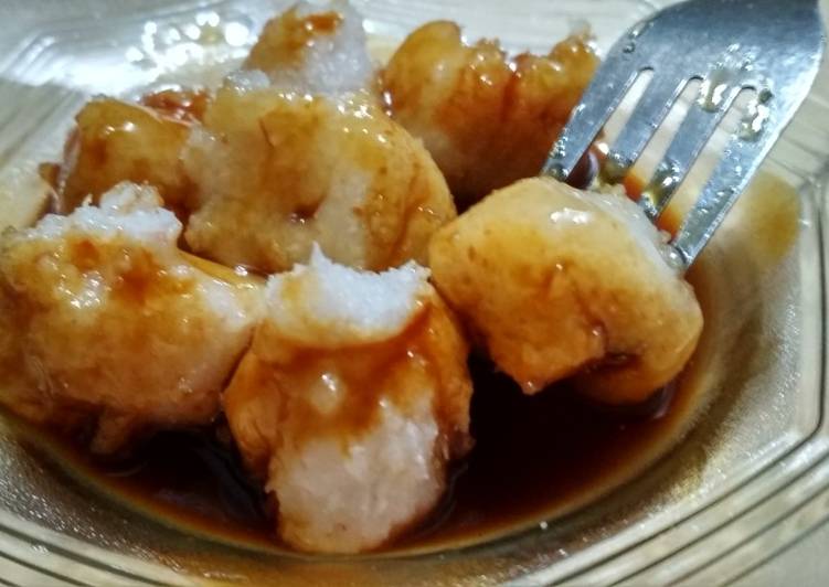 resep cara buat Bola Singkong Saus Manis