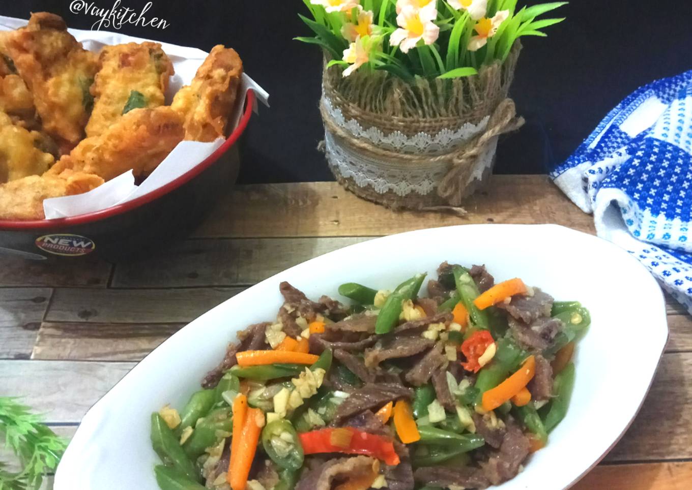 Tumis buncis sapi bawang putih