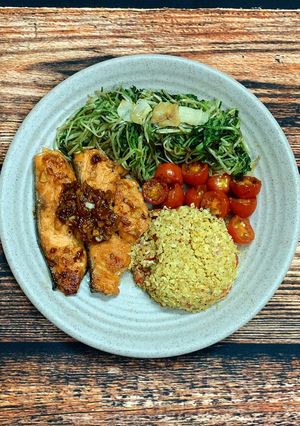 Hình của món Cá hồi áp chảo sốt Thái [Eat clean - Lose weight].