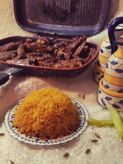 صورة لوصفة ريش ضاني وكفُته الحاتي مع الأرز الأصفر
