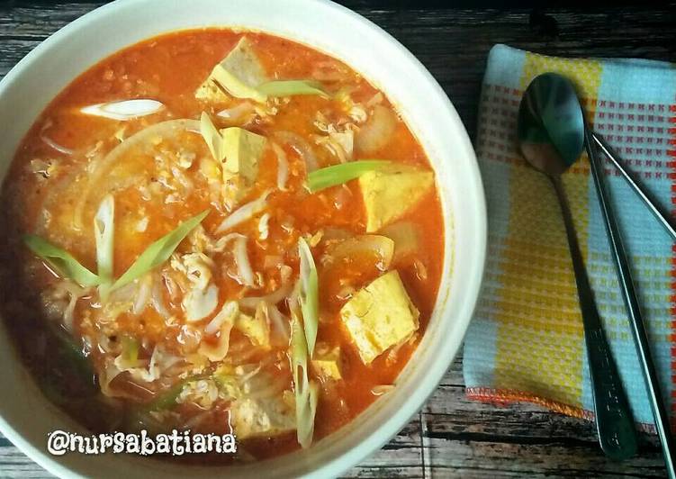 Sundubu Jjigae, 순두부 찌개 (Sup Tahu Pedas)