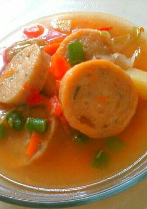 Foto resep Sup Merah Scallop Sayuran