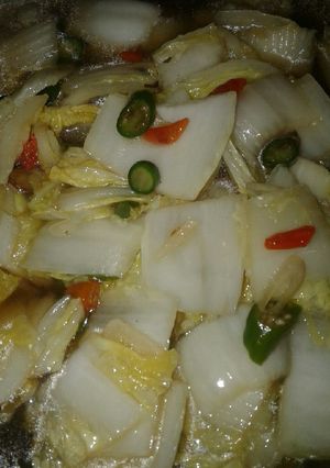Foto resep Tumis sawi putih pedes gurih 😋😋👍