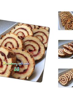 Foto resep Bolu gulung strawberry-Strawberry roll cake