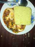 Tumeric rice and egg curry