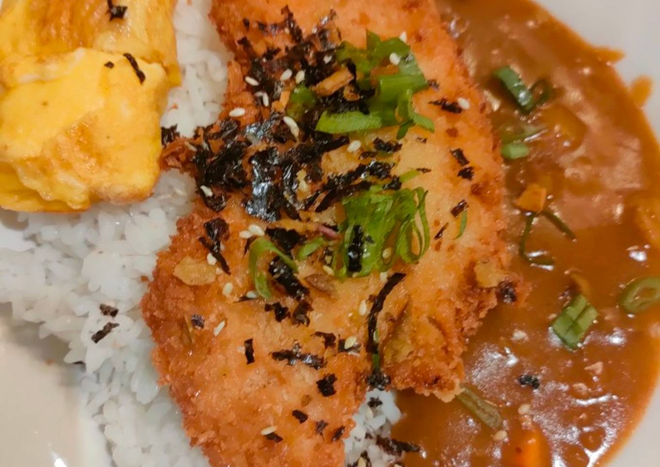 Japanese chicken katsu curry - nasi kari katsu jepang