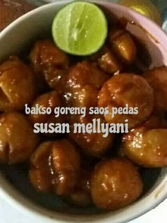 Foto resep Bakso goreng saos pedas