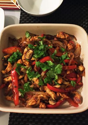 A picture of Homemade Mexican Chicken Fajitas.