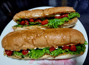 A picture of Italian sandwich.