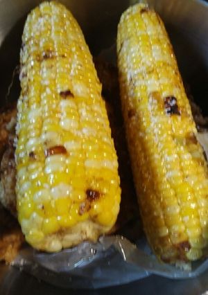 A picture of Fried Corn on the Cobb.