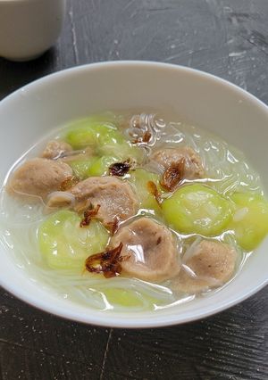 Foto resep Sayur oyong bakso