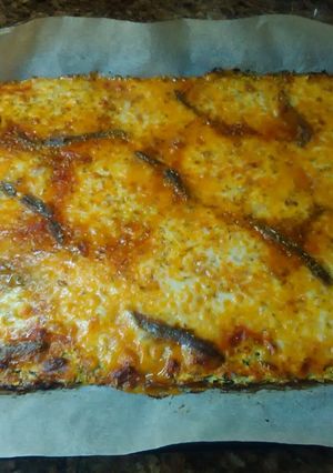 Una foto de Falsa pizza de calabacín