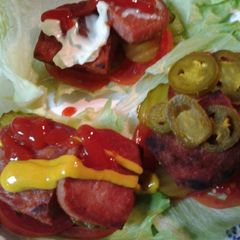 A picture of Fried Spam Lettuce Wraps.