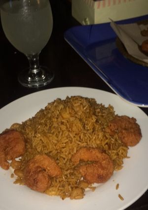 صورة لوصفة رز احمر مع الجمبري🦐