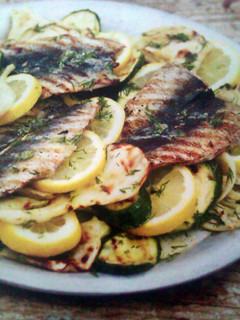 A picture of butterfly sardines with lemony fennel salad..