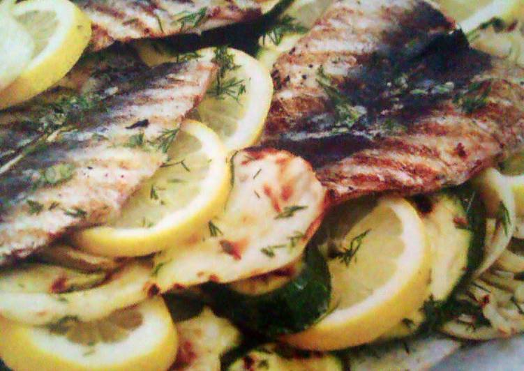 butterfly sardines with lemony fennel salad.