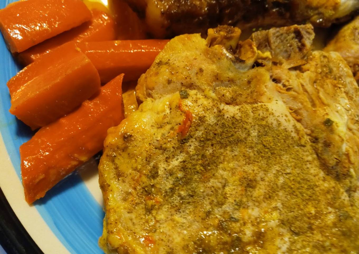Roasted Carrots and Sage Porkchops