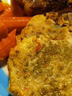 A picture of Roasted Carrots and Sage Porkchops.