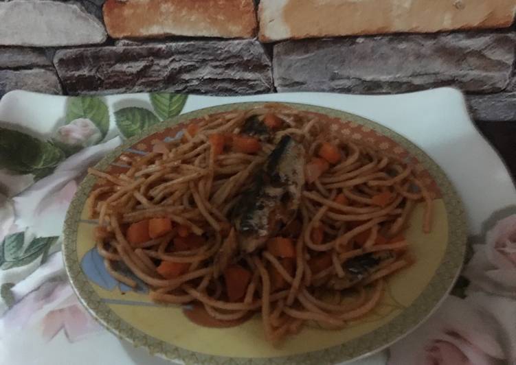 How to Make Perfect Carrot spaghetti jollof with sardines