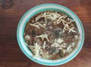 Una foto de lenteja con carne picada