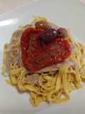 Egg Fettuccine with Olive and Sun-Dried Tomato Pesto