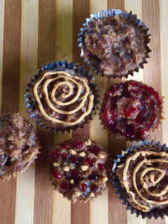 A picture of Eggless Peanut Butter and Jelly Whole Wheat Bread Pudding.