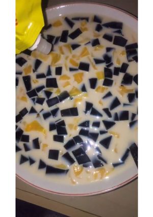 Foto resep Es susu cincau + nangka