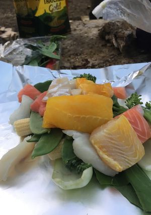 A picture of Salmon Bonfire parcels.