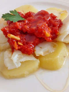 Una foto de Bacalao con sobrasada y miel