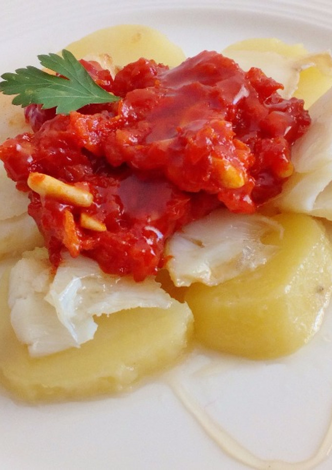 Una foto de Bacalao con sobrasada y miel