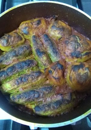 صورة لوصفة كوسة وبطاطس محشيين لحمة مفرومة