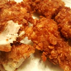 Homemade Chicken strips meal for Halloween😱😈 A picture of Homemade Chicken strips meal for Halloween😱😈.